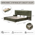thumbnail image 2 of King Size Bed Frame Upholstered Platform Bed with Two Large Storage Drawers, Linen Fabric, Wooden Slat Support, Mattress Foundation, No Box Spring Needed, Noise-Free, Easy Assembly, Turtle, 2 of 9