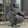 thumbnail image 7 of SOCIALCOMFY Power Lift Recliner Chair for Elderly, Heavy Duty Lift Chair with Heat and Massage, Soft Fabric Recliner Chair with 2 Remote Controls, Cup Holders, Side Pockets & USB Ports (Grey), 7 of 7