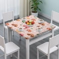 thumbnail image 3 of Pink Mushroom Cartoon Light Pattern Square Fitted Tablecloth with Elastic Edge,Square Table Cover,Washable Elastic Table Cover for Home Kitchen Party Decor 34"x34", 3 of 6