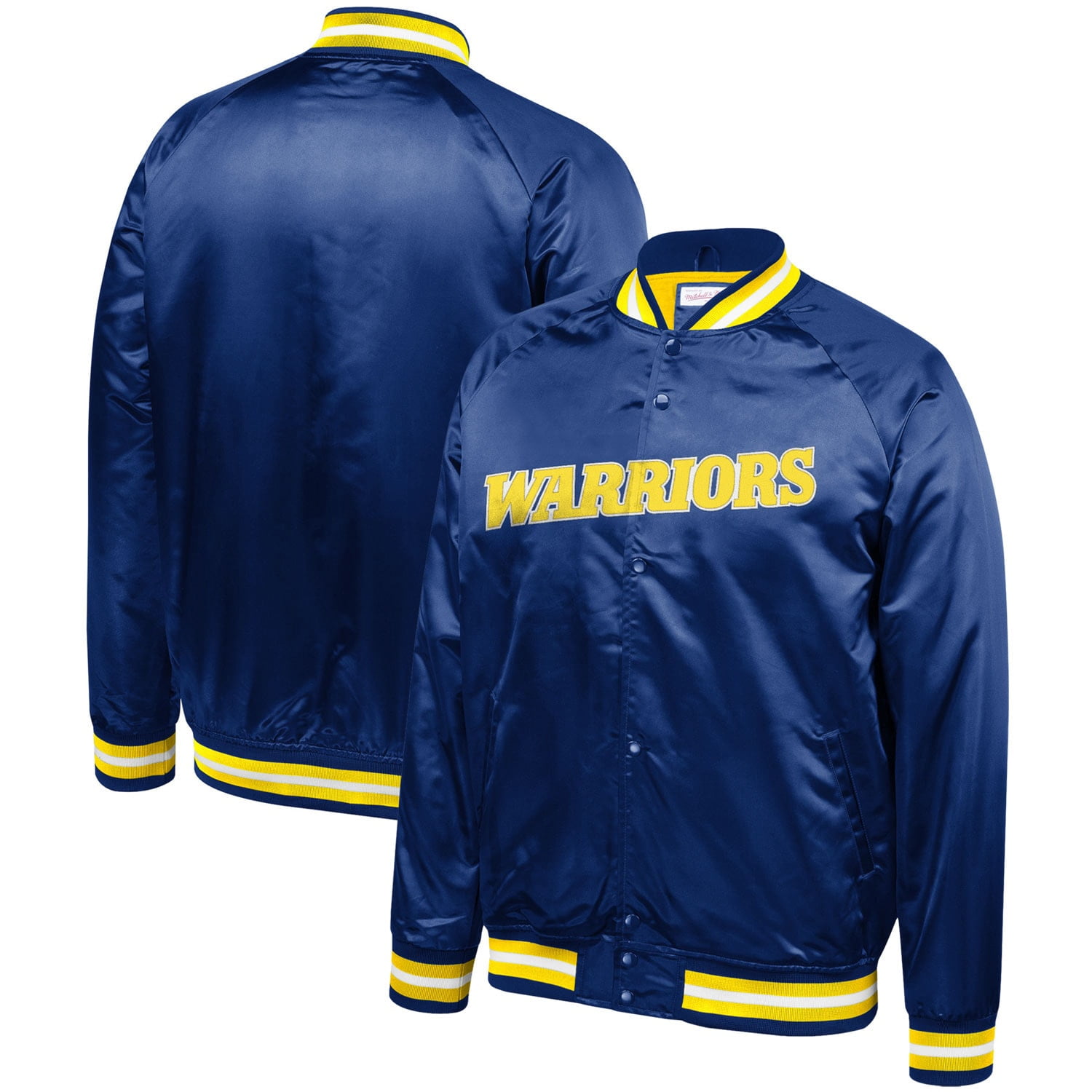 mitchell and ness warriors satin jacket