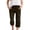 Brown, variant on Girls Casual Capri Pants Straight Leg Cropped Denim Pants High Waisted Drawstring Jean Capris with Pockets