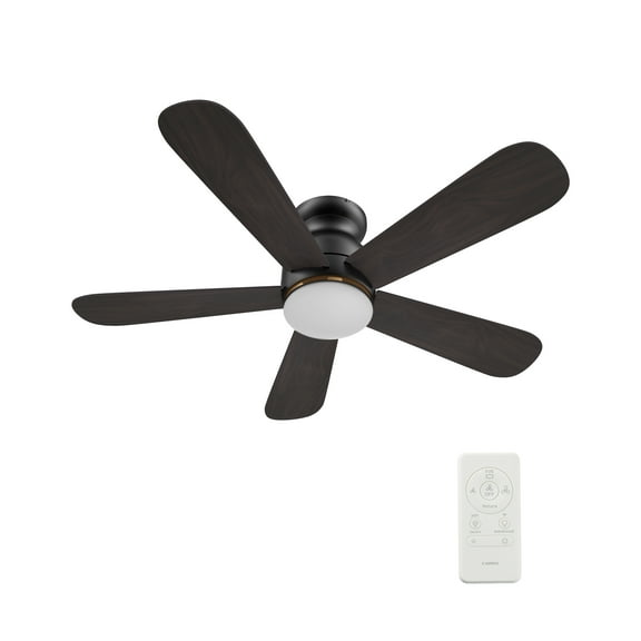 48" Smaair Flush Mount Ceiling Fan with Dimmable LED Remote 10 Speed DC Motor Reversible Blade