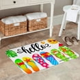 thumbnail image 2 of FJPT Hello Summer Flip Flops And Sun Design Non Slip Flannel Polyester Floor Mat For Bathroom Kitchen Bedroom Decor 31.5x19.7 inch, 2 of 5