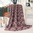 thumbnail image 2 of Pink Butterfly Pattern Blanket,Comfortable Soft Lamb Wool Throw Blanket,All Season,Warm Lightweight Blankets for Sofa Bed Couch Living Room Chair,40"x50", 2 of 4