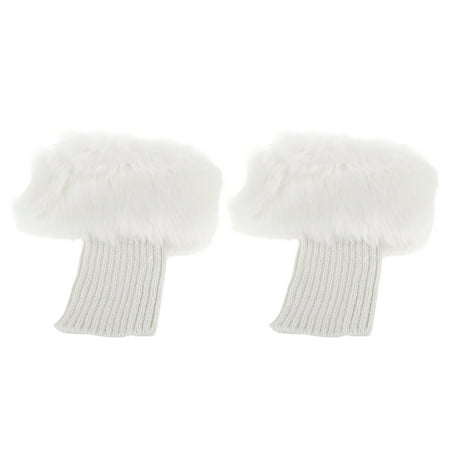 

Womens Winter Warm Crochet Knit Fur Trim Leg Warmers Cuffs Toppers Boot Socks
