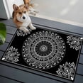 thumbnail image 4 of Black Boho Bathroom Mats 2x3 FT,Non Slip Small Kitchen Mat,Retro Farmhouse Neutral Abstract Geometric Washable Soft Backed Front Door Throw Rugs Non-Shedding Indoor Outdoor Doormat for Entryway Sink, 4 of 8