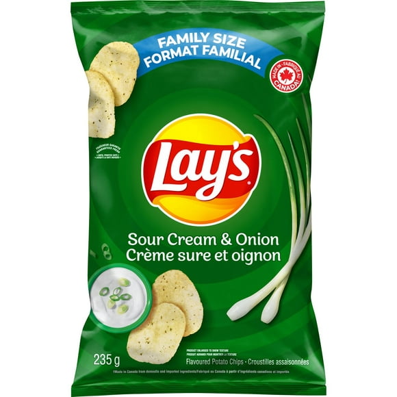 Lay's Sour Cream & Onion flavoured potato chips, 235g