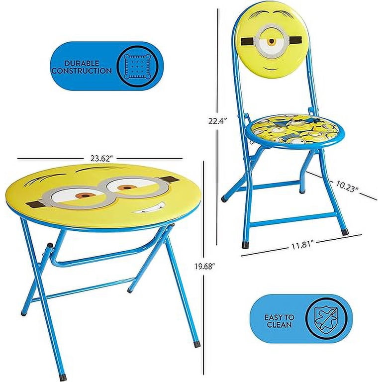 Minions 3 Piece Kids' Round Table and Chair Set, 23.6