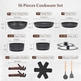 thumbnail image 4 of 16PCS Pots and Pans with Removable Handles, Customized Handle Adjustable, Stackable RV Cookware with Deluxe Large Size, Dishwasher & Oven Safe, Induction Cookware Set Non Stick, Granite Dark Gray, 4 of 8