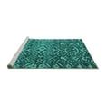 thumbnail image 2 of Ahgly Company Machine Washable Indoor Square Abstract Turquoise Blue Modern Area Rugs, 8' Square, 2 of 4