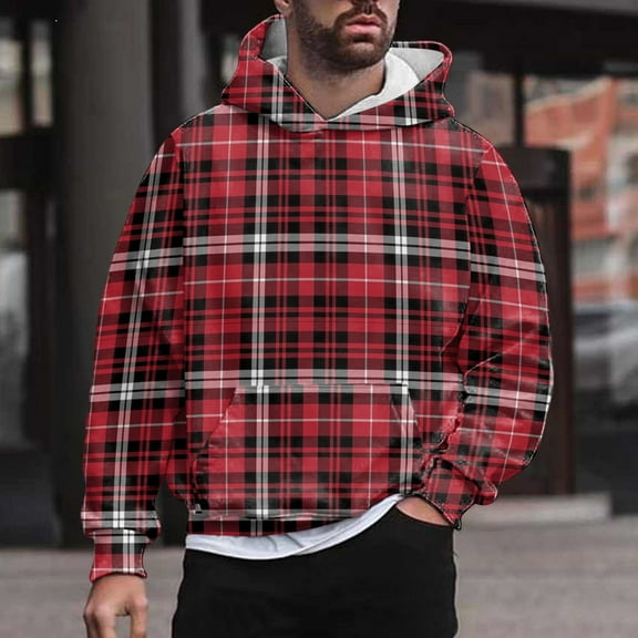 Patlollav Mens Autumn Sweaters Hooded Pullover Retro Sports Tops