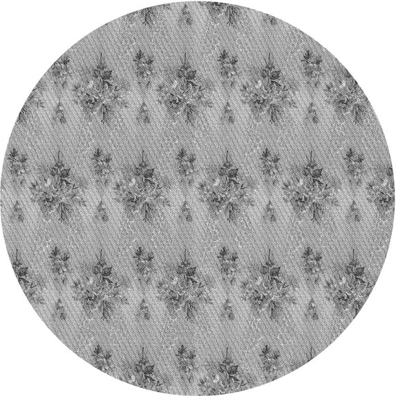 Ahgly Company Indoor Round Patterned Gray Area Rugs, 3' Round