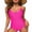 Rose Red, variant on LYMAYTER One Piece Swimsuits for Women Summer Trendy V Neck Crisscross Backless Slimming Swimwear S M L