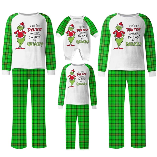 Pijamas navideños a juego Grinch - TKing Fashion 2024 Nuevos conjuntos de pijamas navideños familiares a juego Grinch, pijamas navideños navideños para parejas, adultos y niños, Hombres XXL