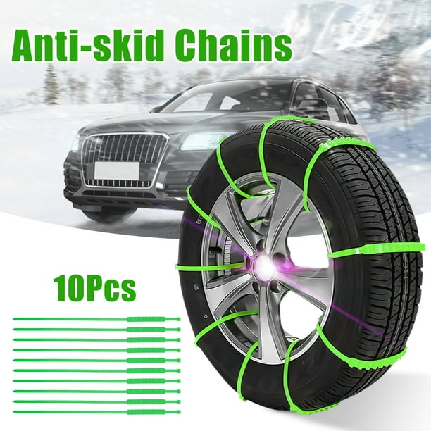 10pcs voiture chaînes anti-dérapantes pneu pneu roue neige chaîne