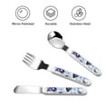 thumbnail image 3 of Picia Butterflies Print Children's Knife, Fork And Spoon Set - Kids’ Knife Fork Spoon - Stainless Steel Kids Silverware Set - Metal Kids Cutlery Set, 3 of 8