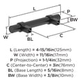 thumbnail image 3 of Amerock Central 3 inch (76mm) Center-to-Center Matte Black Cabinet Pull, 10 Pack, 3 of 4