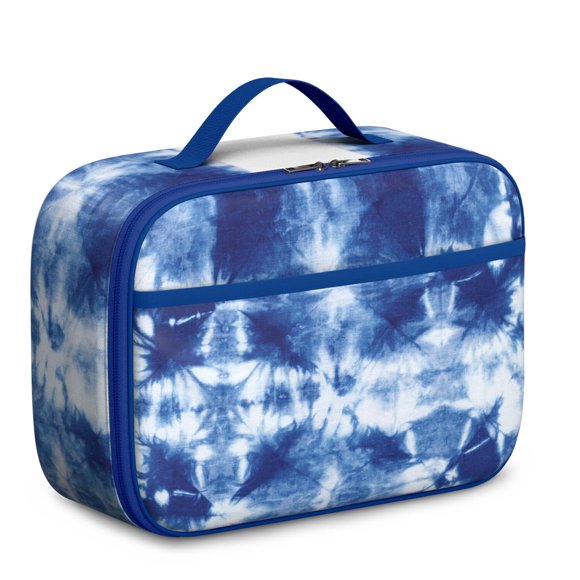 Durable Insulated Lunch Tote With Abstract Boho Tie Dye Print, Lightweight Portable For Preschoolers And Trendy Families. Artistic Marble And Rainbow Psychedelic Design