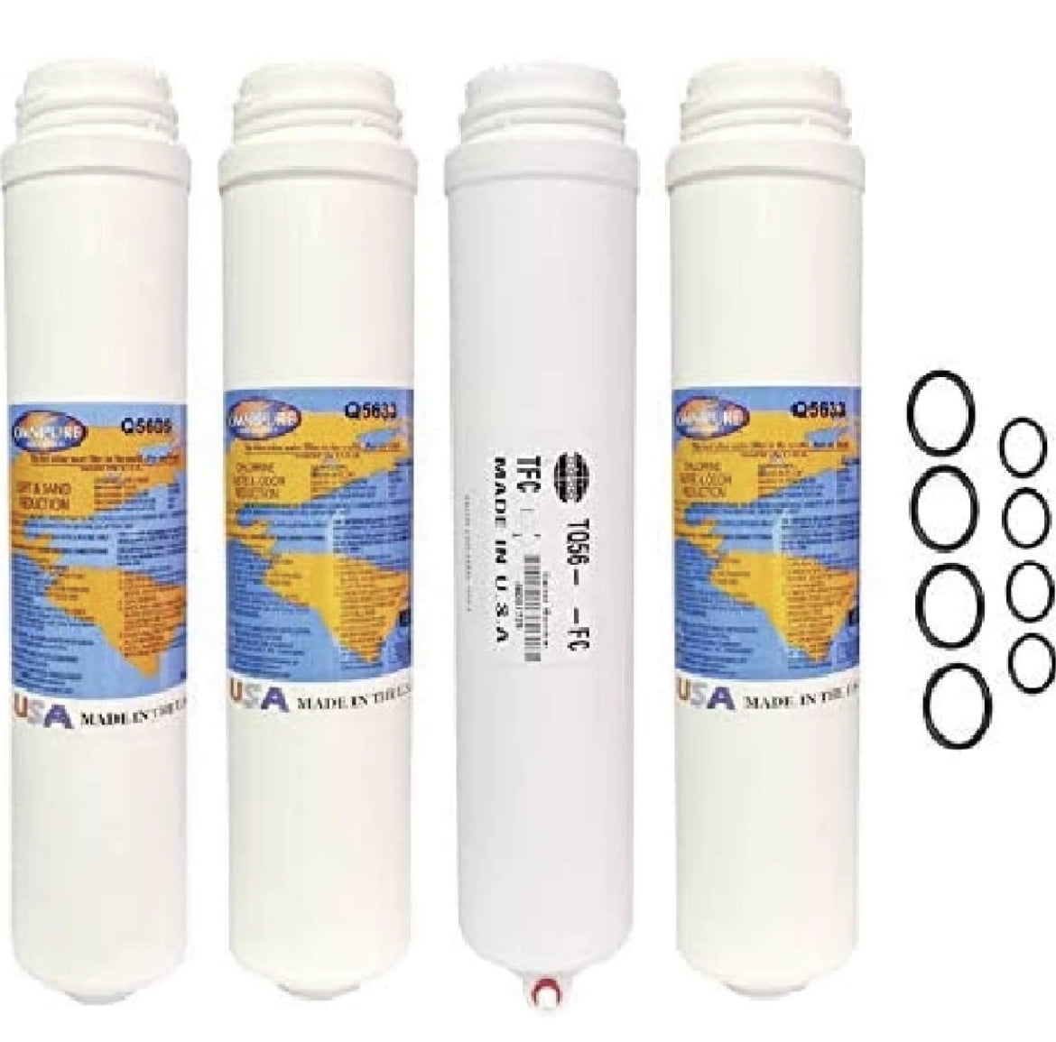 Omnipure Q5605, (2) Q5633, and Membrane Replacement Sediment Carbon Filter Cartridge Set w/ 50
