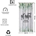 thumbnail image 4 of Stall 36"x72" Green Leaves Shower Curtain Set with Hooks,Get Naked Bathroom Curtain Farmhouse Board Waterproof Bath Curtain Machine Washable, 4 of 6