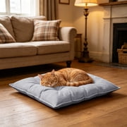 pstuiky Washable Pet Mat with Soft Linen Like Fabric Polyester Dog Bed for Restful Sleep Machine Washable Pet Pad 13.77X17.71 Inch Washable Cat Bed Comfortable Pet Bed for Small Dogs