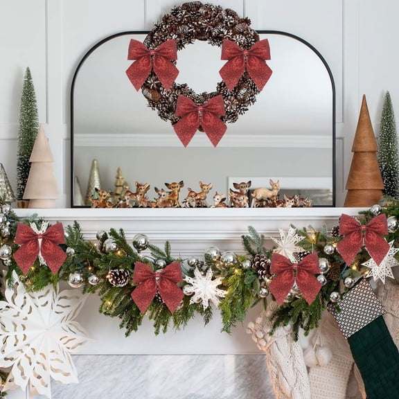 Christmas Decorations Christmas Garland 50Pcs Ties Christmas Tree Decorations Accessories Bows Party Favors Christmas Ornaments Christmas Gifts Christmas Decor