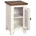 thumbnail image 3 of Signature Design by Ashley Wystfield Chaise de Style Ferme Table d'Appoint Bout de Canapé avec Porte d'Armoire pour Rangement Blanc et Brun avec Fini Vieilli, 3 of 5