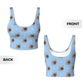 thumbnail image 5 of Kdxio Brown French Bulldog Print Workout Crop Tank Top for Women Racerback Yoga Tank Tops Athletic Sports Shirts Exercise Undershirts, 5 of 9