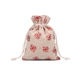 thumbnail image 1 of Big Sale ! Nomeni Home Textile Storage,Storage Case,Christmas Drawstring Pocket Snowflake Cotton Linen Gift Bag Linen Candy Storage Bag, 1 of 2