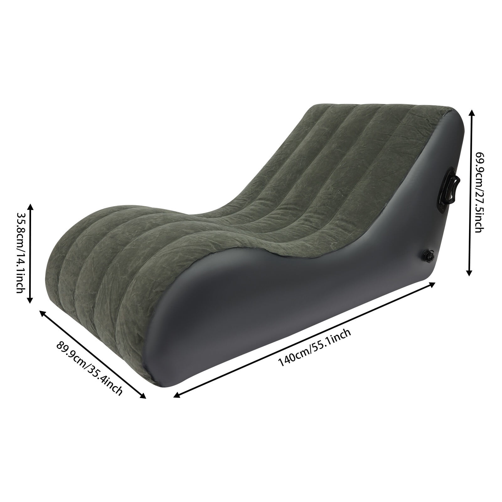 Car SUV Air Bed, Inflatable PVC Flocked Sofa Bed, Portable Foldable Guest Bed for Camping Travel Home, Gray