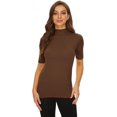 thumbnail image 2 of ORUYROP Chandail à Manches Courtes pour Femmes, Pull Ajusté en Jersey, 2 of 6