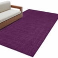 thumbnail image 3 of 2.7x5 Washable Area Rug, Vintage Dark Non-Slip Rectangle Rug for Bedroom Bedside, Purple Linen Texture Farmhouse Indoor Floor Mat for Home Decor, 3 of 9