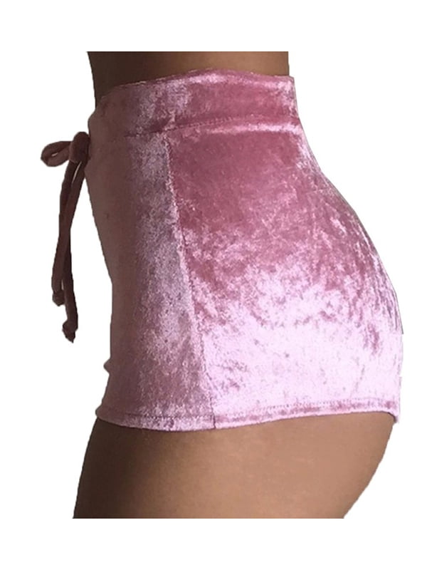 velvet high waisted shorts