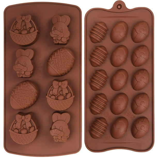 2 Pieces Easter Silicone Chocolate Molds Egg Rabbit Basket Shape Cake Chocolate Candy Mold Set For Baking Walmart Com Walmart Com