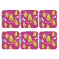thumbnail image 2 of Pofeuu Pink Green Avocado Print Leather Coasters Set of 6, Round Cups Mugs Mat Pad for Home Kitchen Heat Resistant Drink Coasters,Square, 2 of 7