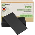 thumbnail image 1 of Colored Napkins - BLACK - Decorative Dinner Napkins - Cloth Like and Disposable - Elegant & Durable - Soft & Absorbent - Versatile 16"x16" - Packaged for Easy Storage - Box of 50 - by SimuLinen, 1 of 7