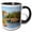Black/White, variant on 3drose, Minnesota, Lake Superior North Shore. Split Rock Lighthouse. 1910, 11oz Two-tone Green Mug