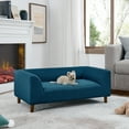 thumbnail image 2 of Hassch Cute Couch for Pets - Linen Upholstered Indoor Dog Sofa for Medium/Large Dogs - 39.5"L x 23"W x 14"H, Blue, 2 of 10