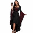 thumbnail image 5 of Witch Costume Women Halloween Costumes 2026 Bat Sleeve Dress Vampire Renaissance Medieval Adult Gothic Dresses White 3XL, 5 of 6