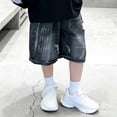 thumbnail image 5 of ZOYOEN Boys Denim Shorts with Pockets- Casual Elastic Waist Fashion Baggy Kids Jean Shorts Black Size 14, 5 of 6
