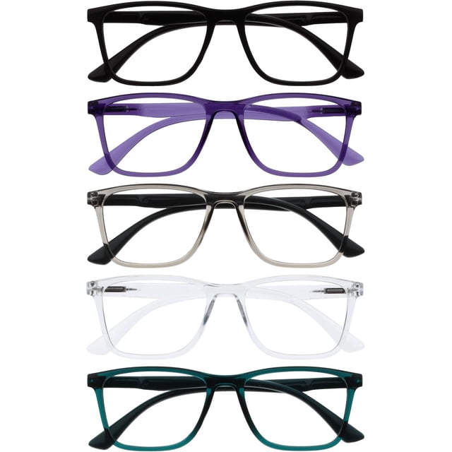 OPULIZE NYX Reading Glasses with Blue Light Blocking for Women Men, Rectangular Frame with UV & Eyestrain Protection