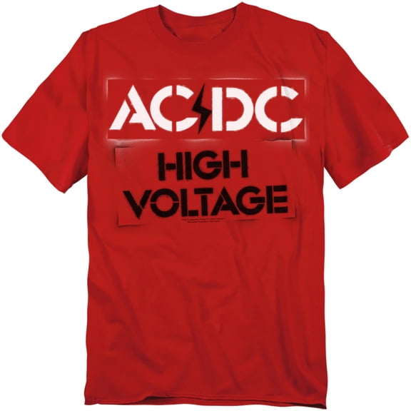 ACDC Comics T-Shirt High Voltage Stencil Unisex Graphic Tee For Men & Women