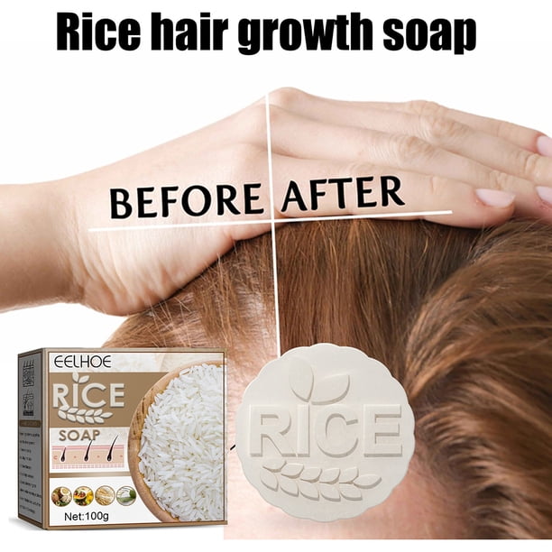 Jabón para el cabello JShteea 100g champú de agua de arroz no irritante