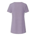 thumbnail image 5 of PVCS Womens Tops Clearance Under $5 Women's Casual Round Neck Casual Button Printed Short Sleeve Blouse Short Sleeve Round Neck Blouse/Shirt, 5 of 5