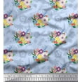 thumbnail image 1 of Soimoi Blue Cotton Jersey Fabric Artistic Leaf & Floral Fabric Prints By Yard 58 Inch Wide, 1 of 3