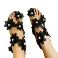 thumbnail image 2 of Sandalias planas con perlas y flores tridimensionales de girasol Wmkox8yii nm10623, 2 of 3