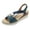 Blue, variant on Women's Wedge Sandals Rope Woven Sole Non Slip Elastic Band Heels Comfortable Open Toe Platform Casual Travel Dress Shoes Black Size 7