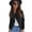 Black S, variant on Women Jacket Faux Leather Smooth Surface Turn-down Collar Zipper Closure Long Sleeves Pockets Motorcycle Coat Office Commuting Travel Outerwear