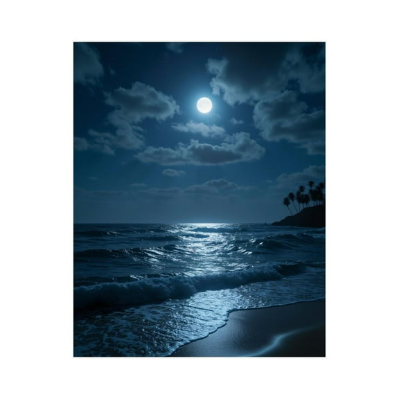 Paint by Numbers Kit for Adults, Moonlit Ocean Night Sky Beach Paint by Numbers, Easy Paint by Numbers Kit for Adults Beginner, DIY Adult Paint by Number Kits on Canvas, Home Decor