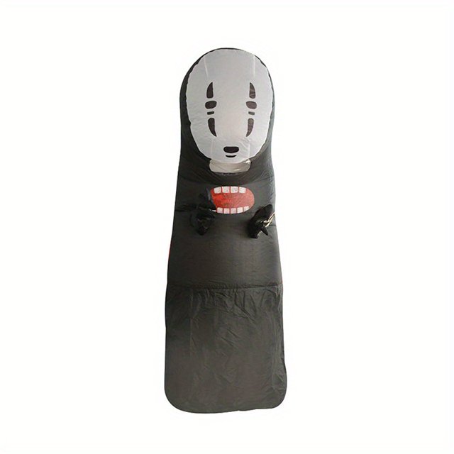 Inflatable Suit No Face Man Inflatable Costume, Black Blow Up Suit Inflatable Jumpsuit Anime Halloween Funny Fancy Dress, For Cosplay Party